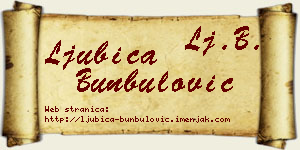 Ljubica Bunbulović vizit kartica